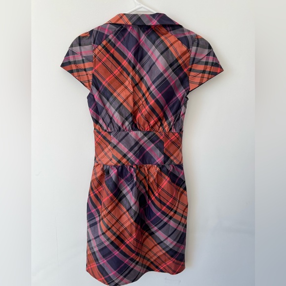 Ted Baker Chintz Finish Check Shirt Dress Side Pockets - Picture 2 of 4